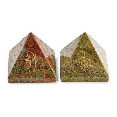 Natural & Synthetic Gemstone Pyramid Healing Figurines G-A091-01-1