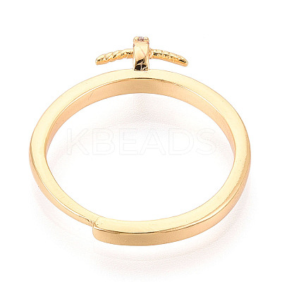 Brass Micro Pave Cubic Zirconia Cup Peg Ring Settings LS-KK-T076-07G-1