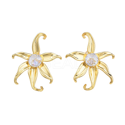 Cubic Zirconia Flower Stud Earrings EJEW-N011-63-1