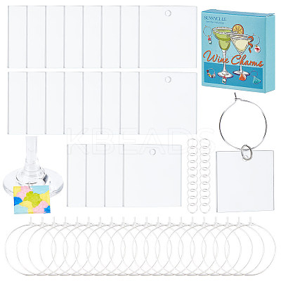 DIY Blank Wine Glass Charm Making Kit DIY-SC0023-79A-1