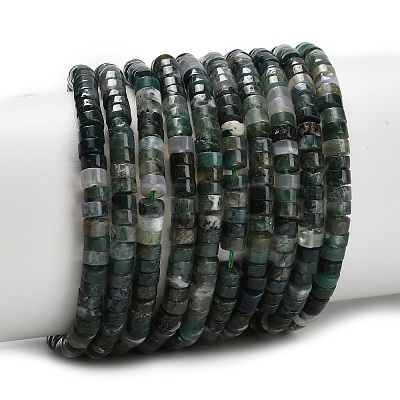 Natural Moss Agate Beads Strands G-Z110-A39-2x4mm-1