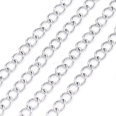 Tarnish Resistant 304 Stainless Steel Curb Chains CHS-F006-04A-P-1
