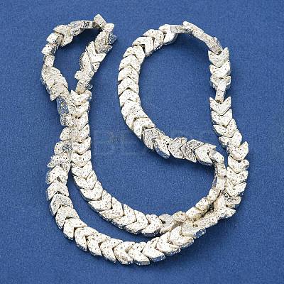 Electroplated Natural Lava Rock Beads Strands G-I360-X01-04-1