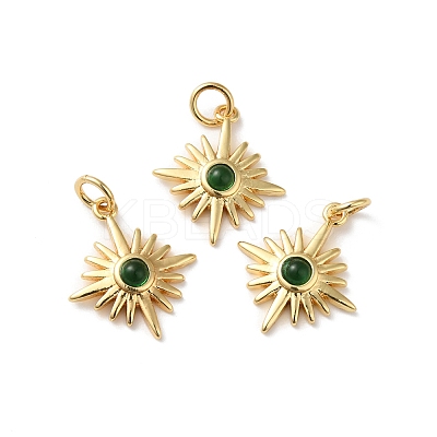 Rack Plating Brass Cubic Zirconia Pendants KK-D074-17G-1