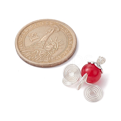 Imitation Jade Glass Bead Pendants PALLOY-JF02378-01-1