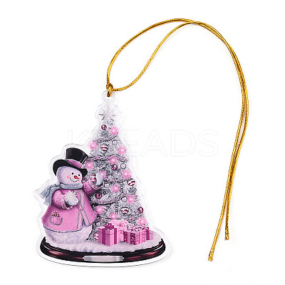 Acrylic Christmas Tree Pendant Decoration HJEW-Q010-01E-1
