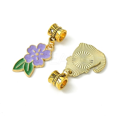 Purple Color Theme Alloy Enamel Pendants PALLOY-FS00010-1