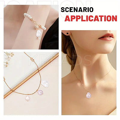 30Pcs 3 Styles Electroplated Glass Pearl Pendants PALLOY-YW00111-1