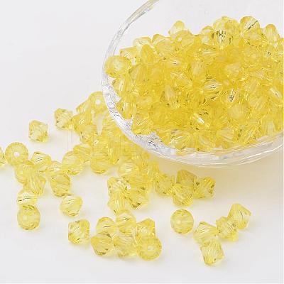 Faceted Bicone Transparent Acrylic Beads DBB6mm-90-1