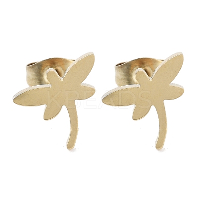 PVD Vacuum Plating 304 Stainless Steel Stud Earrings for Women EJEW-A048-25G-1