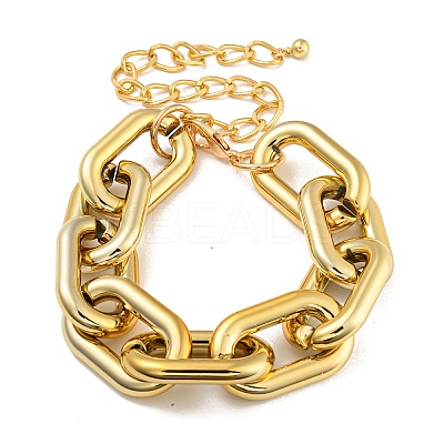 Chunky CCB Plastic Curb/Cable Chain Necklaces for Women NJEW-K261-01A-G-1-1