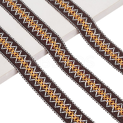 10 Yards Polyester Rhombus Ribbon for Jewelry Making OCOR-GA0002-12-1