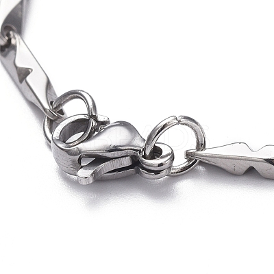 Tarnish Resistant Unisex 304 Stainless Steel Bar Link Chain Bracelets BJEW-L637-41B-P-1