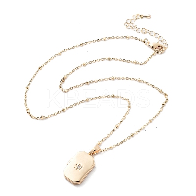 Clear Cubic Zirconia Locket Necklaces NJEW-A036-01B-1