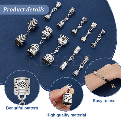 20Pcs 10 Style Alloy Cord End FIND-GA00003-1