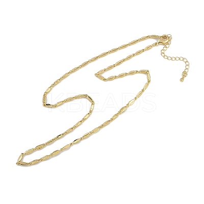 Rack Plating Brass Oval Link Chain Necklaces for Women NJEW-K382-16B-G-1