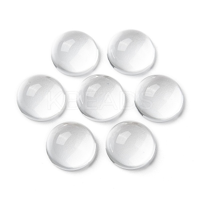 Transparent Half Round Glass Cabochons GGLA-R027-18mm-1