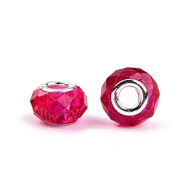 Baking Paint Transparent Glass European Beads GPDL-N004-C14mm-B03-1