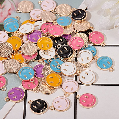 70Pcs 7 Colors Alloy Enamel Charms ENAM-SZ0002-22-1