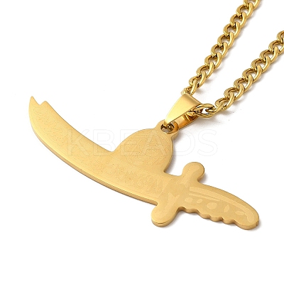 Sword Pendant Necklaces NJEW-C043-03G-1