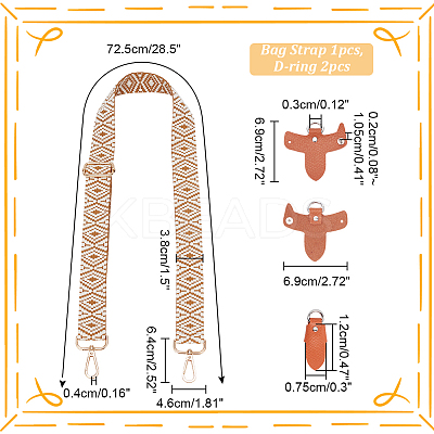 Ethnic Style Polyester Webbing Bag Straps FIND-WR0009-85-1