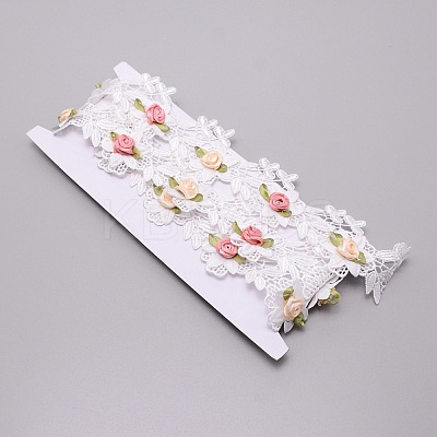 Lace Trim Colorful Flower Pattern DIY Embroidered Trim Ribbons DIY-WH0182-13-1