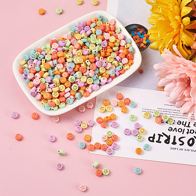 1000Pcs 4 Style Opaque Acrylic Beads MACR-CW0001-07-1