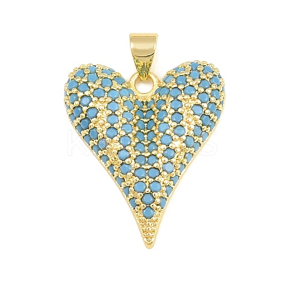 Brass Micro Pave Sky Blue Cubic Zirconia Pendants CU-CBA4A93-02G-G-1