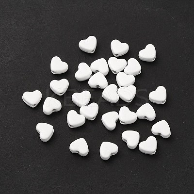 Heart Spray Painted Alloy Beads FIND-G053-01O-1