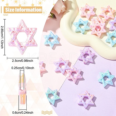 15Pcs UV Plating Acrylic Beads PACR-YW0001-43-1