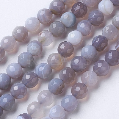Natural Banded Agate Beads Strands X-G-G754-02-8mm-1