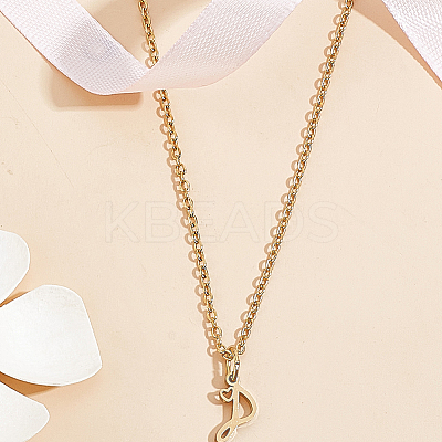 1pc 304 Stainless Steel Letter Pendant Necklaces NJEW-LP0001-39P-G-1