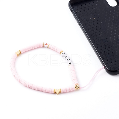 Polymer Clay Heishi Beaded Mobile Straps HJEW-JM00464-04-1