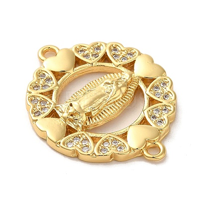 Religion Brass Pave Clear Cubic Zirconia Connector Charms FIND-Z041-13C-1