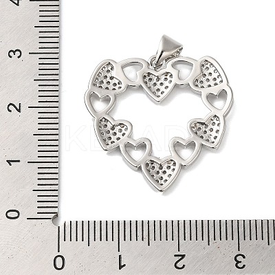 Rack Plating Brass & Clear Cubic Zirconia Pendants KK-S372-27P-1