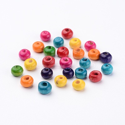 Lead Free Rondelle Natural Wood Beads X-TB093Y-1