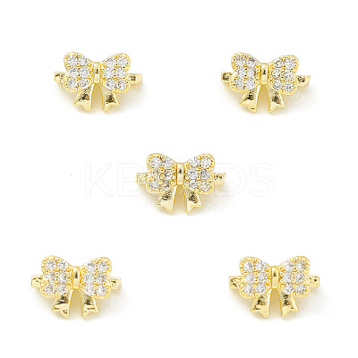 Rack Plating Brass Pave Cubic Zirconia Slide Charms KK-G464-05G-1