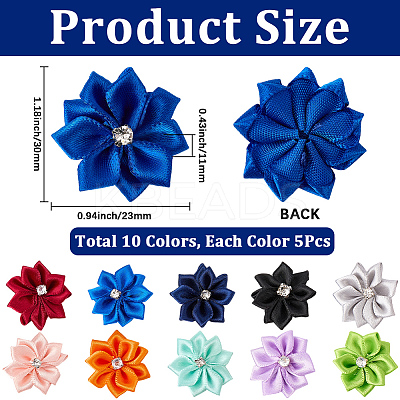 50Pcs 10 Colors Handmade Polyester Costume Accessories DIY-SP0006-45-1