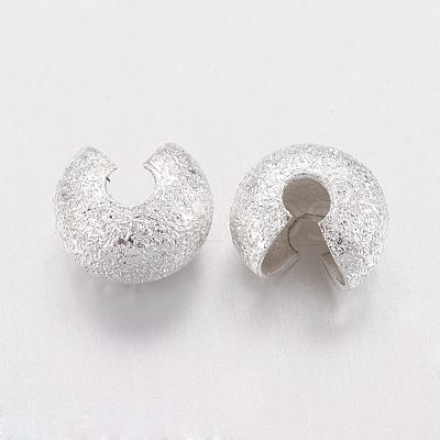 Brass Crimp Beads Covers KK-G017-S-1