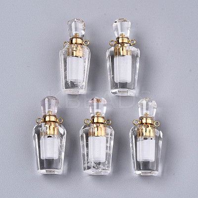 Faceted Natural Quartz Crystal Pendants G-T131-14H-1