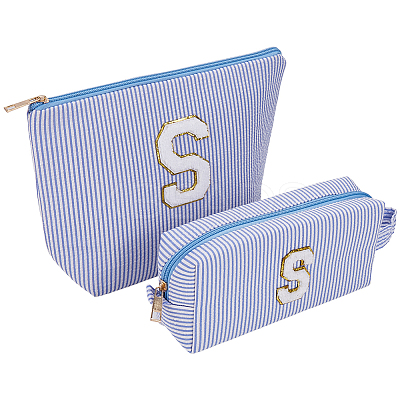 Letter S Polyester Makeup Storage Bag AJEW-WH20001-73B-1