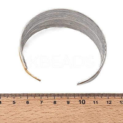 Two Tone 304 Stainless Steel Cuff Bangles SA-CBA90C5-02A-PG-1