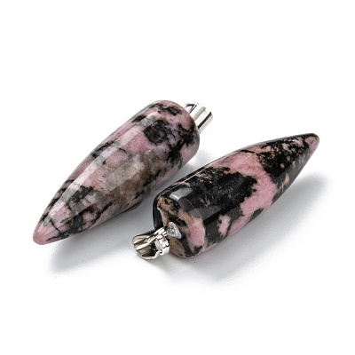Natural Rhodonite Pointed Pendants G-D040-01P-B14-1
