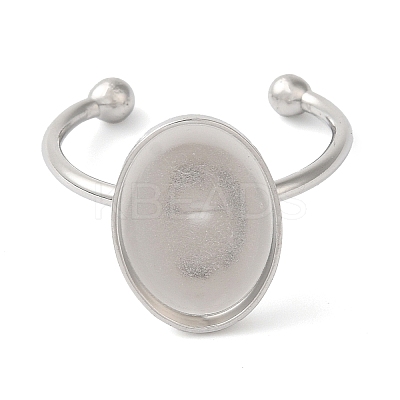 Non-Tarnish 304 Stainless Steel Open Cuff Ring Components X-STAS-I306-06B-P-1
