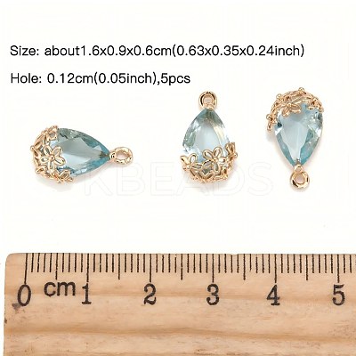 5Pcs 5 Colors Transparent Glass Pendants GLAA-YW0005-79-1