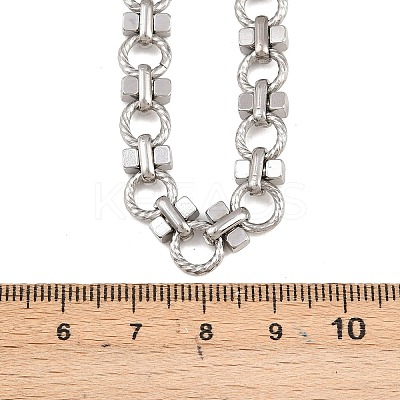 8MM 304 Stainless Steel Twisted Ring Link Chain Necklaces NJEW-Z105-04P-04-1