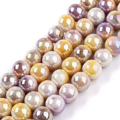 Electroplated Glass Beads Strands LS-GLAA-C023-01K-1
