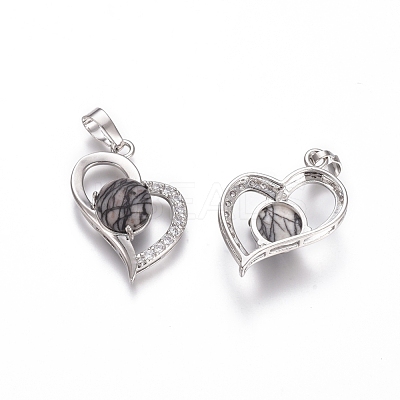 Natural Netstone Pendants G-L512-O06-1