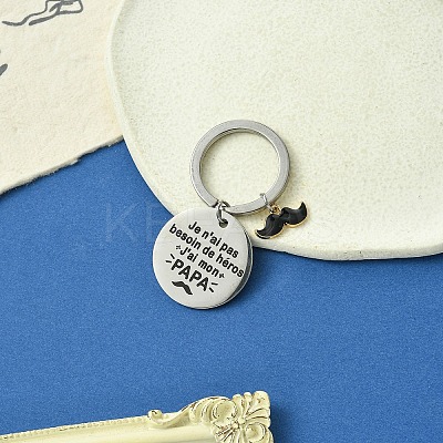 Alloy Enamel & 201 Stainless Steel Keychain KEYC-YW00102-05-1