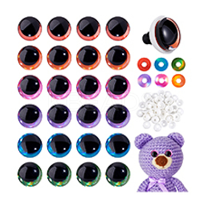 48Pcs 6 Colors Resin Safety Craft Eye DIY-PH0030-99A-1